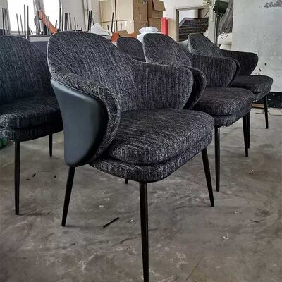Leisure Series 80cm Upholstered Dining Room Chairs Modern Grey Fabric