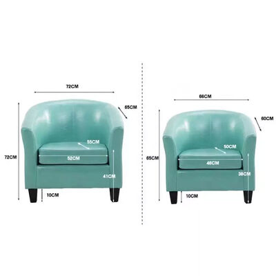 PVC Leather Modern Single Armchair Weedtree Frame For Restaurant Club Seat