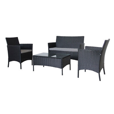 4 Pieces Rattan Wicker Furniture Set Waterproof Outdoor Garden Furniture Set