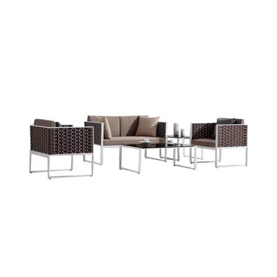 Modern Simple Sofa Set Design Aluminum Frame Rope Waterproof Outside Garden Sofa