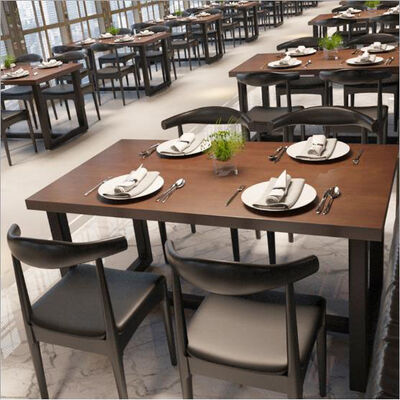 180cm 120cm Wooden Dining Room Table And Chairs 4 Seater Hamburg Coffee Shop