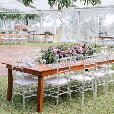 Couple Wedding Banquet Chairs With Cushion Stacked Disassembly 40x40x92cm