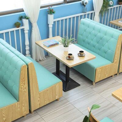 Bistro Cafe Restaurant Pub Table And Chairs Blue Leisure Booth Set UK-CT006