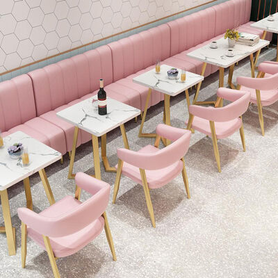 Cafe Banquette Commercial Booth Seating For Home Bar Pink Leather 120x65x85cm