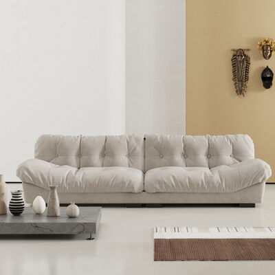 Italian Minimalist Sofa Sectional Chaise Lounge Furniture 3 Seat Modular Grey 2.2m