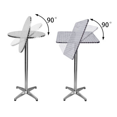 Square Foldable Bar Height Table Indoor Outdoor Pub High Bistro Bar Table