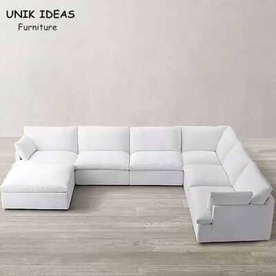 Bom preço Sofá moderno Sofa Living Room Furniture em forma de L branco do Canape da tela on-line