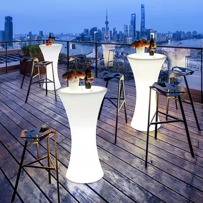 Bom preço Party Plastic Led Glowing bar Table and Chair Furniture Waterproof Wedding Cocktail Table on-line