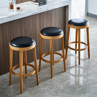 Bom preço Cheap Factory Price Leather Upholstery Wooden Bar Counter Stools on-line