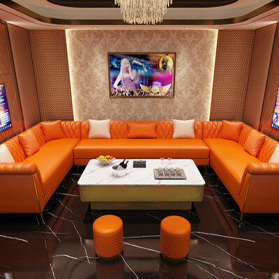 Bom preço Custom Modern Leather L Shape Sofa Bar Lounge Mobiliário Nightclub U Shape Restaurante Booth Assentos Luz Luxury Bar Mobiliário on-line
