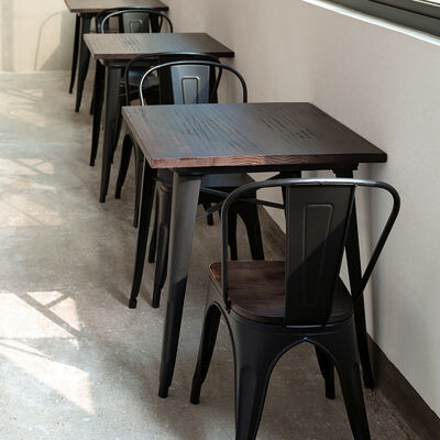 Bom preço Restaurant Furniture Fast Food Coffee Loft Iron Wooden Dining Table for Restaurant Furniture Sets on-line