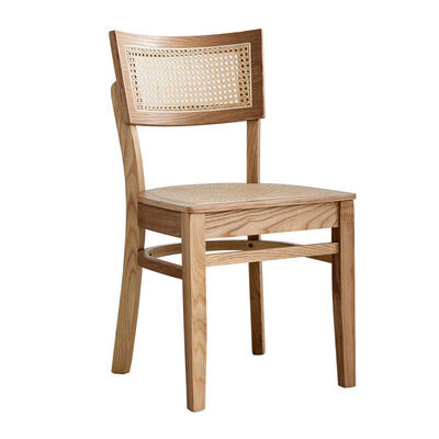Bom preço Rustic Hand Cane Woven Chair Frame Solid Wood Chair Rattan Chair for Dining Room and Restaurant on-line