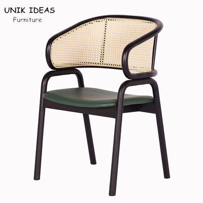 Bom preço Rattan Chair Soft Seat Modern Nordic Dining Chairs Wooden Armchair on-line