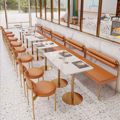 Bom preço Mesa de jantar de luxo para adultos restaurante combinação de cadeira única de ferro e sofá de banco on-line