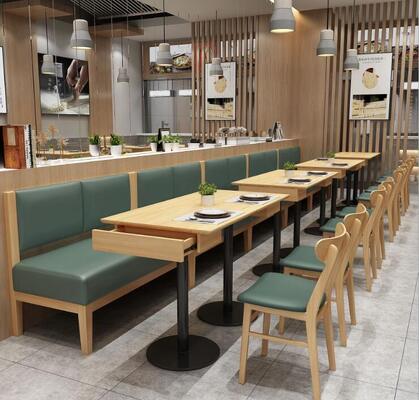 Bom preço Confortável novo design cadeira de restaurante moderna mesa sofá estande conjuntos móveis de madeira Restaurante on-line
