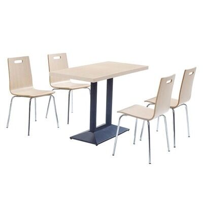 Bom preço Wholesale Price Restaurant Table and Chair Bentwood 4 Seater With Metal Frame on-line