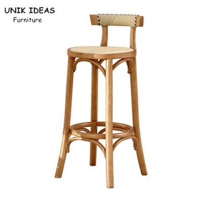 Bom preço Apoio da parte traseira de Ash Wood Stool Rattan With dos tamboretes de barra do café do carvalho da cozinha on-line