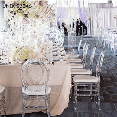 Bom preço Banquete Phoenix claramente 40x43x92cm de Napoleon Chair Wedding White Black da resina on-line