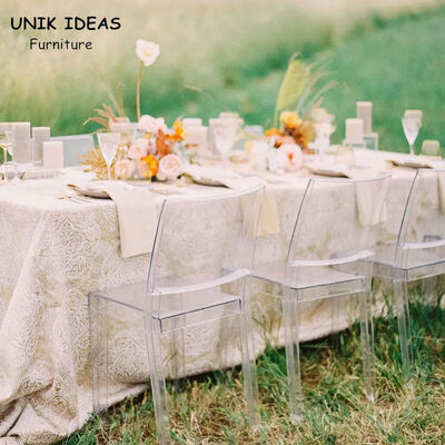 Bom preço Jardim claro transparente 81cm de Ghost Crystal Wedding Chairs Rentals Outdoor on-line