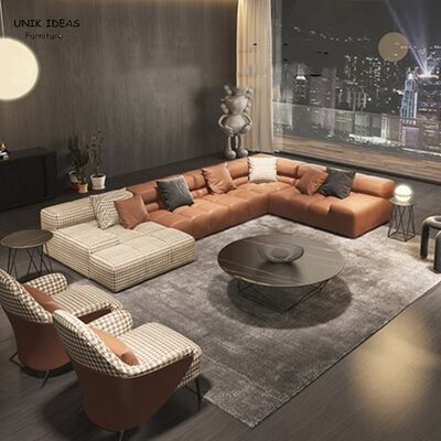 Bom preço Sofá secional Sofa Low Back Living grande Loveseats de veludo preto de Brown azul on-line