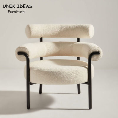 Bom preço Poltrona Sofa Accent White Elegant de Seater da tela da pele de carneiro única 79.1cm on-line