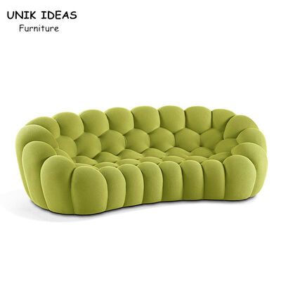 Bom preço Sala de visitas Sofa Couch Green Bubble secional de veludo de 2 Seater grande on-line