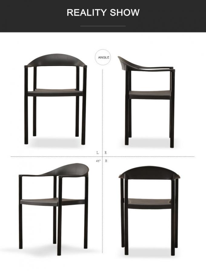 Cadeira quente do lazer da venda com o pé PP do metal do braço que janta a cadeira plástica de Polypropy da poltrona