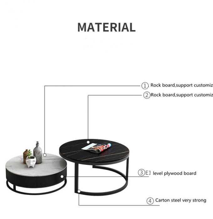 mesa de centro superior de mármore de vidro preta do centro do chá do estilo 2020 simples moderno o mais novo