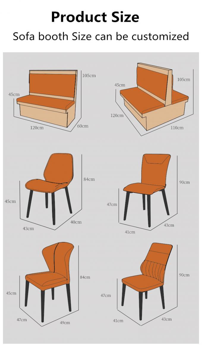 A tabela nova do café da tendência ajustou cabines comerciais do restaurante do metal das cadeiras do restaurante com tabelas